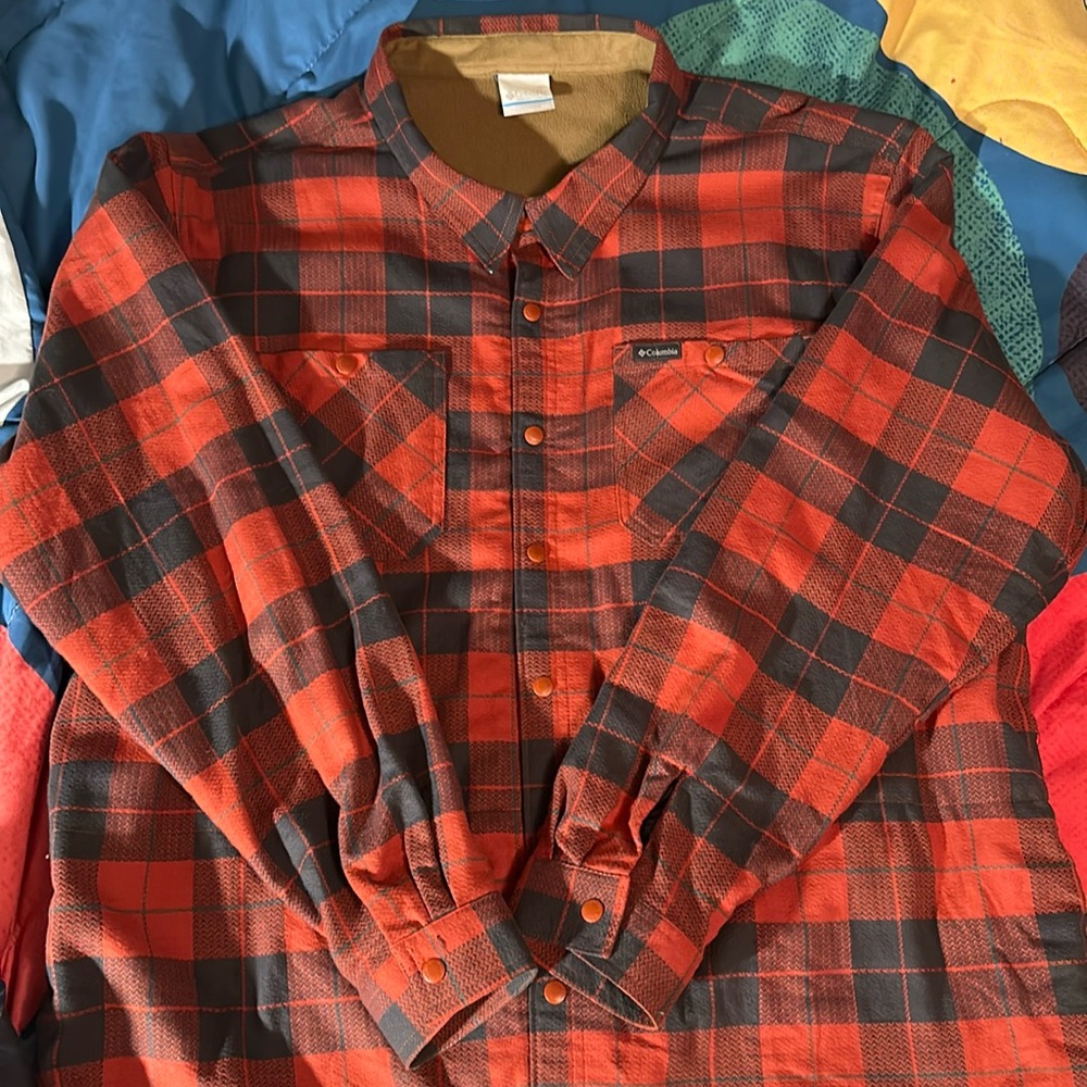 Columbia half fleece button down shirt / jacket brand new xxl